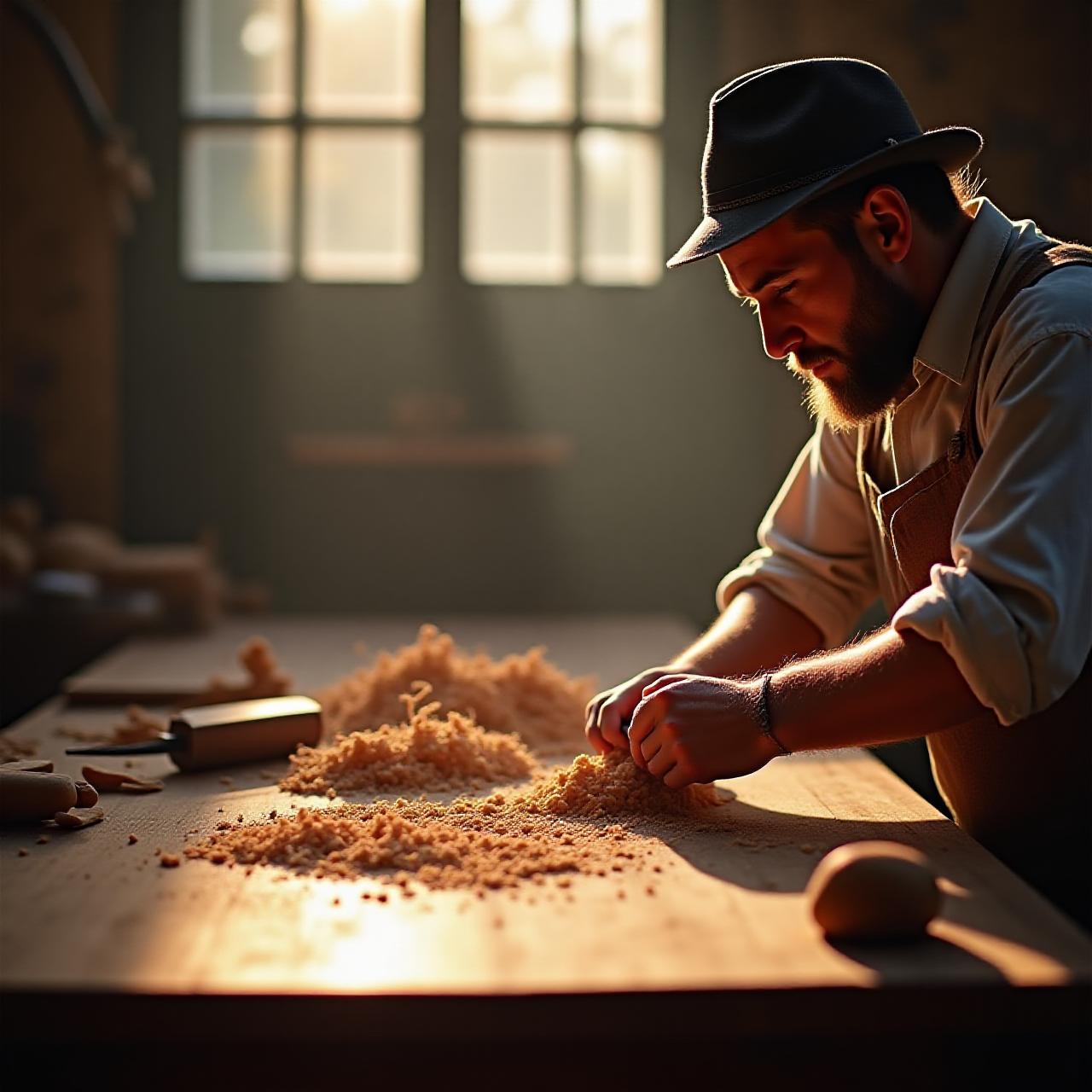 Artigiano al lavoro nel laboratorio di Roma