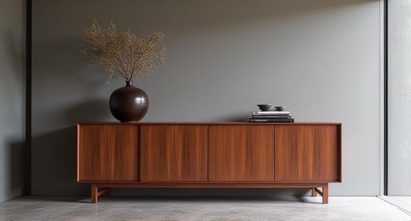 Mobile su misura moderno in legno di noce